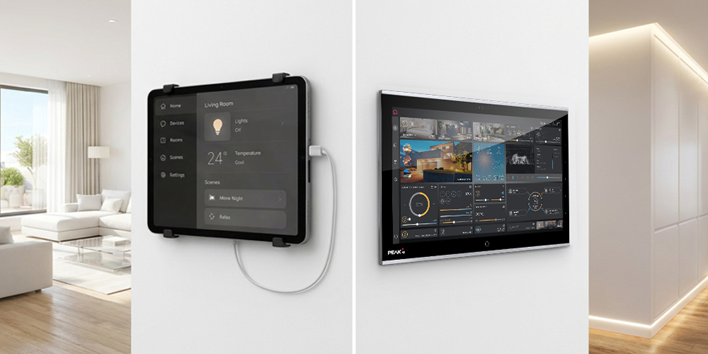 Tablet an der Wand vs. hochwertiges festverbautes KNX Panel