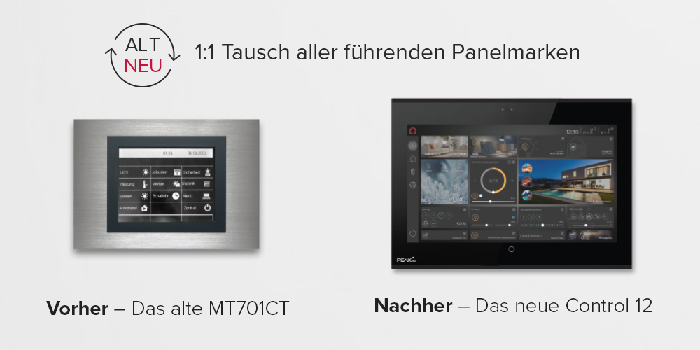 Austausch eines älteren KNX-Touchpanels gegen das PEAKnx Control 12