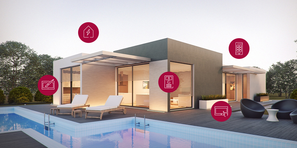 Steuerung verschiedener Gebäudefunktionen im Smart Home
