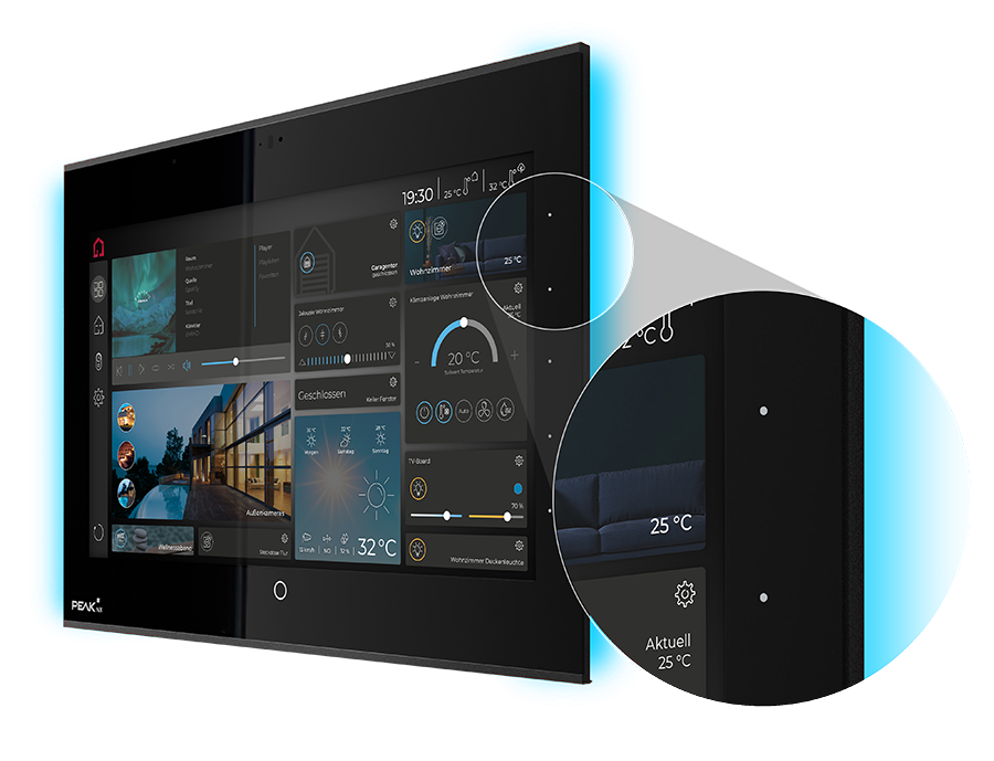 Side buttons and ambient lighting for greater convenience