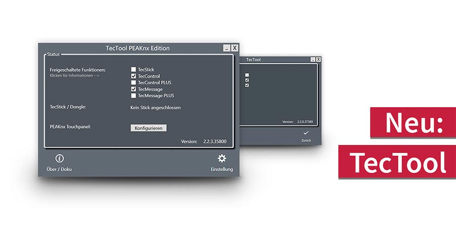 Neue Funktionen für das Controlmini und Controlpro durch die kostenlose PEAKnx TecTool Software