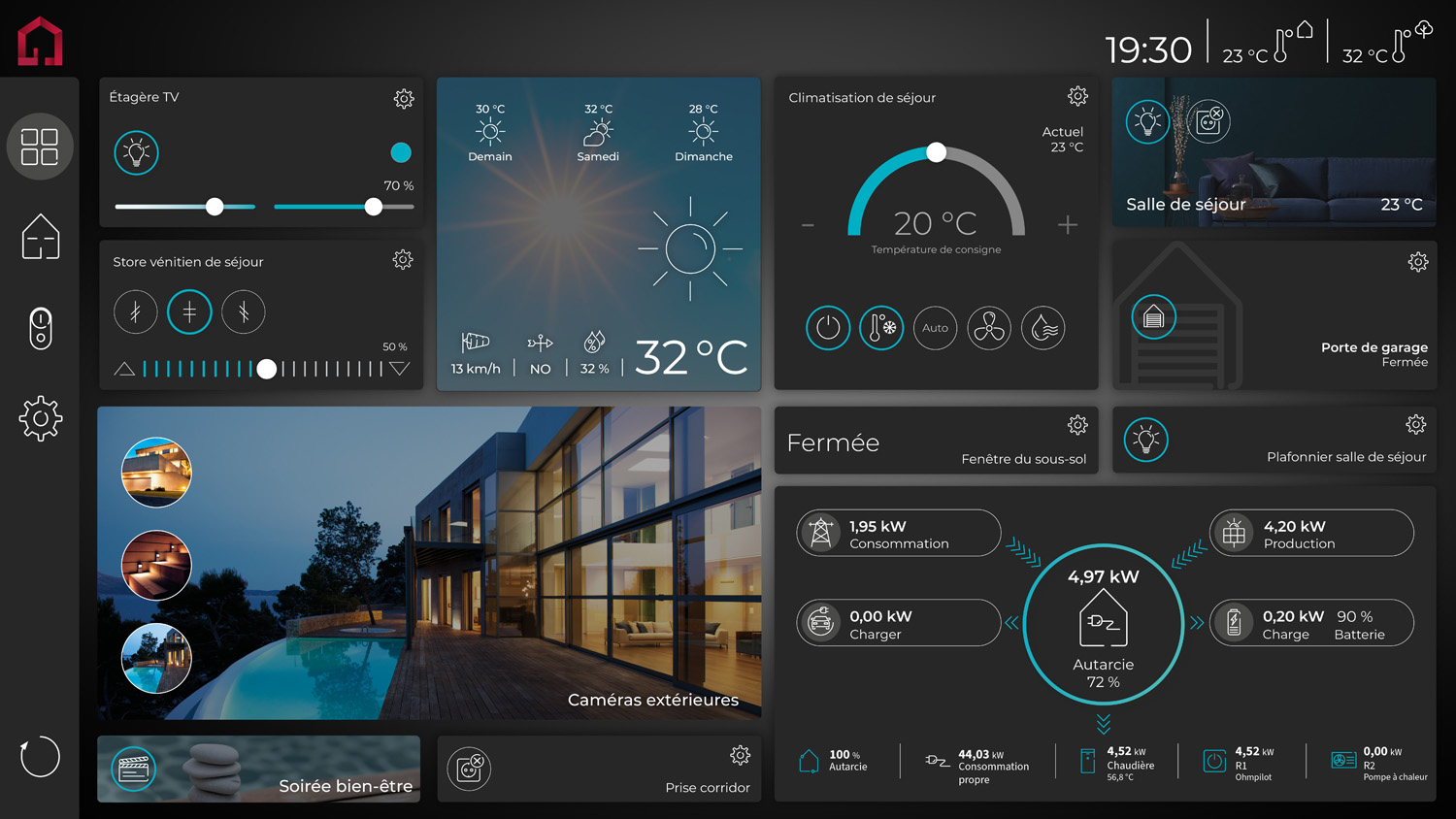 Villa – Mode sombre avec couleur d'accentuation